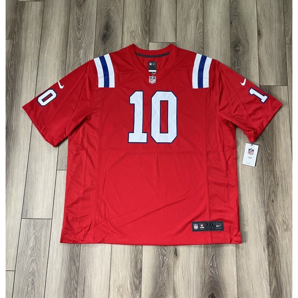 New Nike New England Patriots Mac Jones #10 Alternate Red NFL Jersey Men’s 3XL